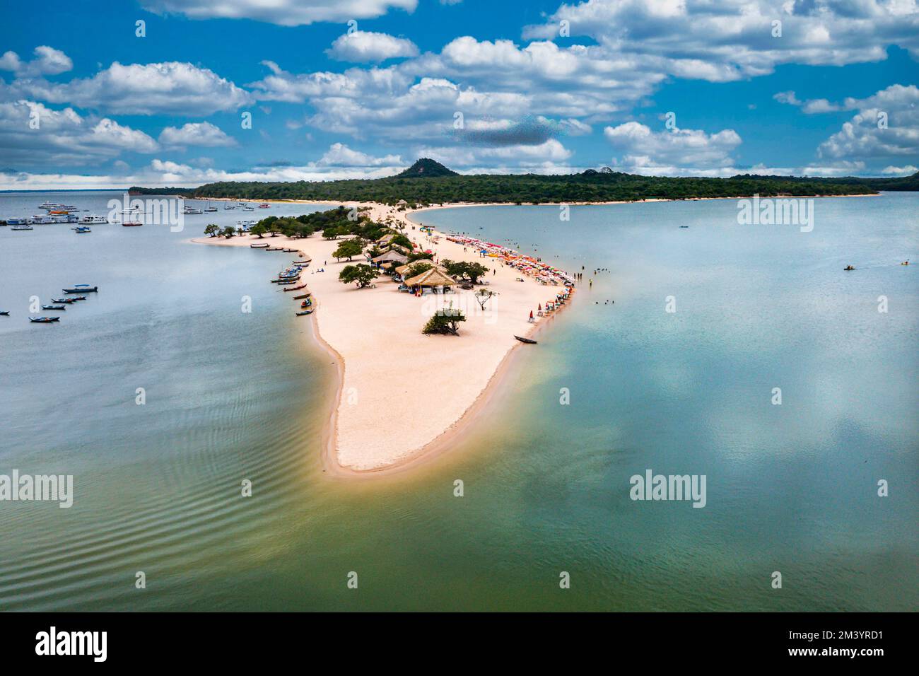 Long Sandy Beach In Alter Do Chao Along The Amazon River Para Brazil 