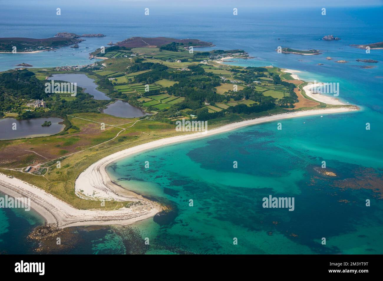 Aerial of the Isles of Scilly, England, United Kingdom Stock Photo Alamy