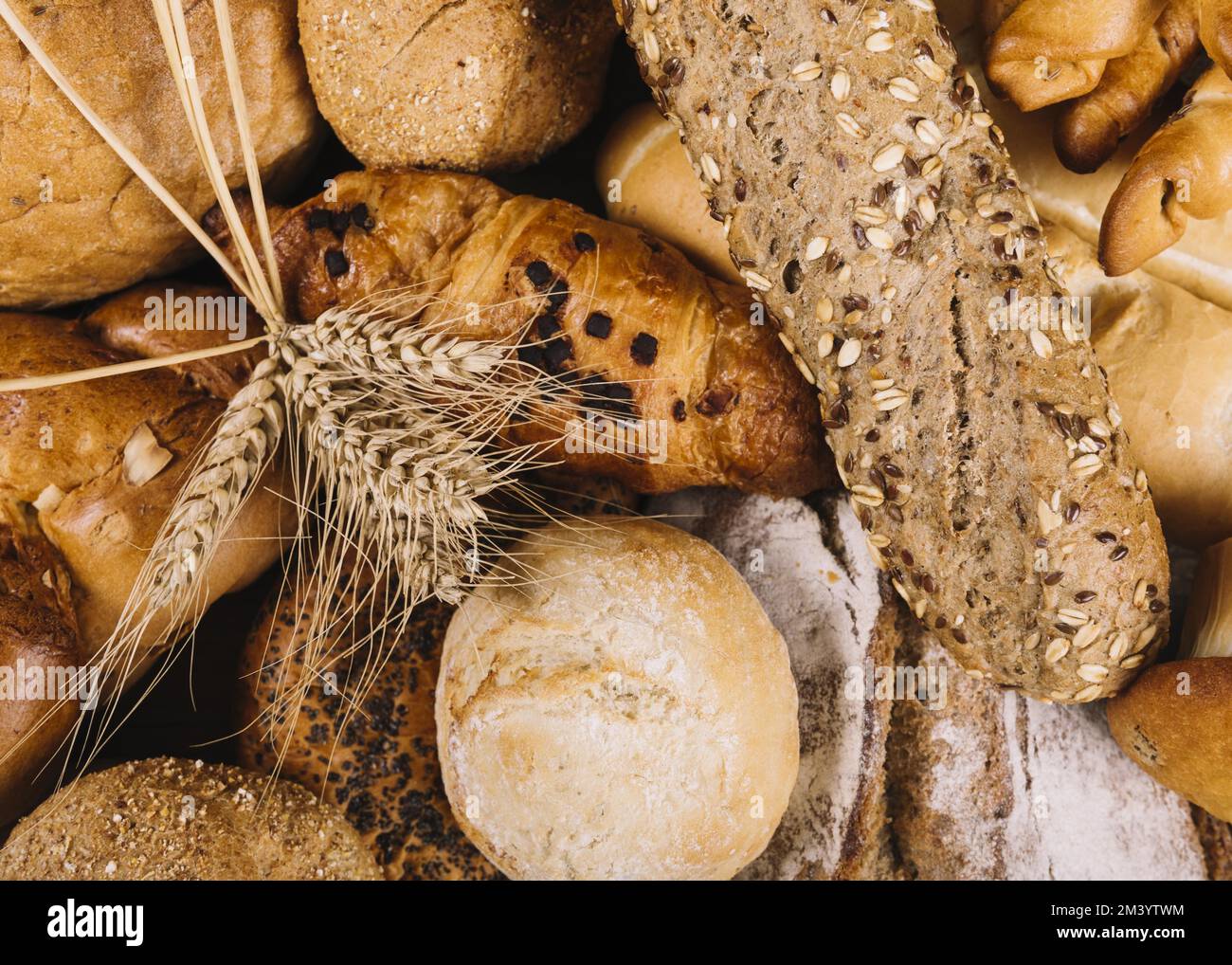 Ear wheat whole grain loaves different bread Stock Photo Alamy