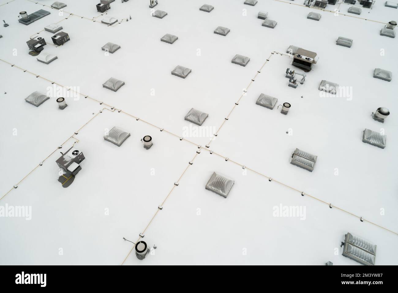 HVAC equipment on a store roof Stock Photo Alamy