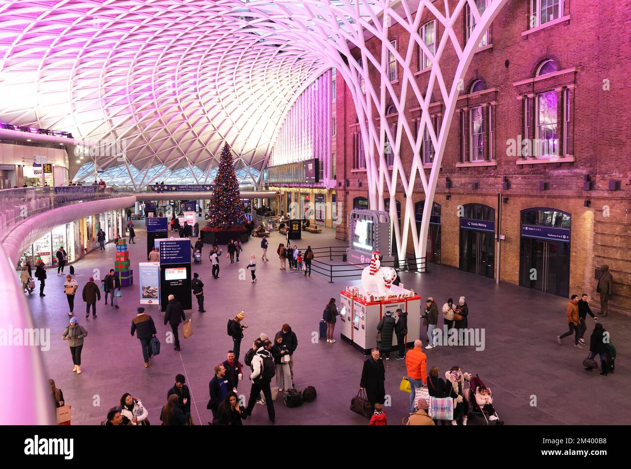 Kings Cross train station quiet due to the continuing rail strikes, as