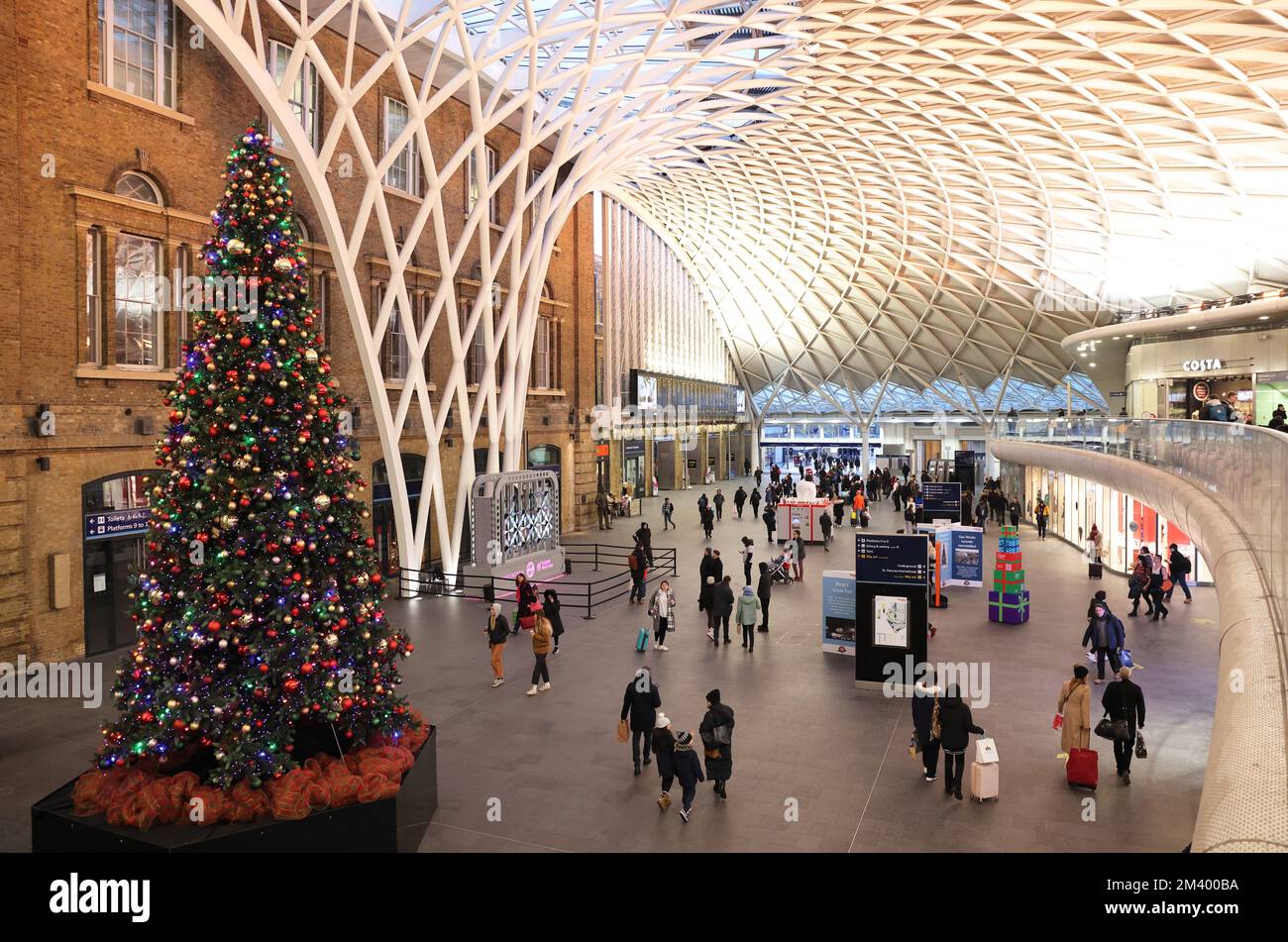Kings Cross train station quiet due to the continuing rail strikes, as