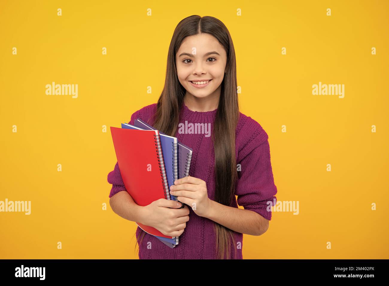 Teenage school girl with books. Schoolgirl student Stock Photo - Alamy