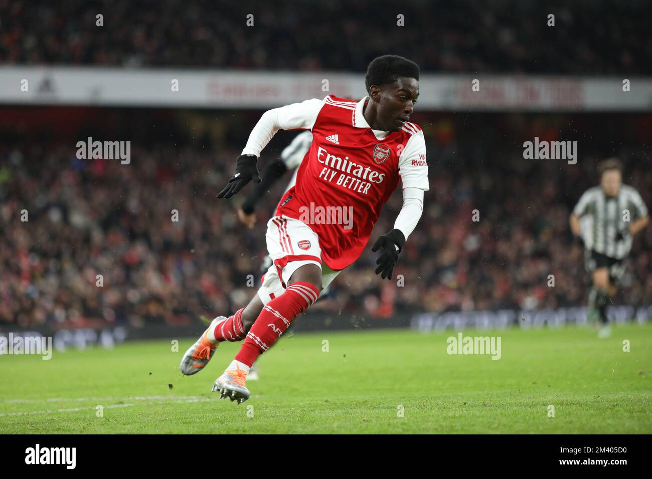 London, UK. 17th Dec, 2022. Amario Cozier-Duberry of Arsenal during the Club  Friendly match between Arsenal and Juventus at the Emirates Stadium,  London, England on 17 December 2022. Photo by Joshua Smith.