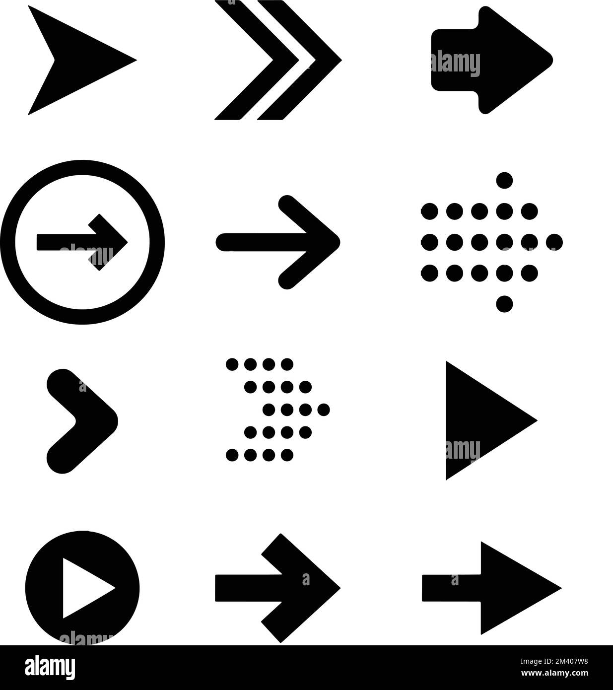 Set arrow symbol icon direction, position, indication sign Stencil, Arrow, angle, Computer Icons Arrow Stock Vector