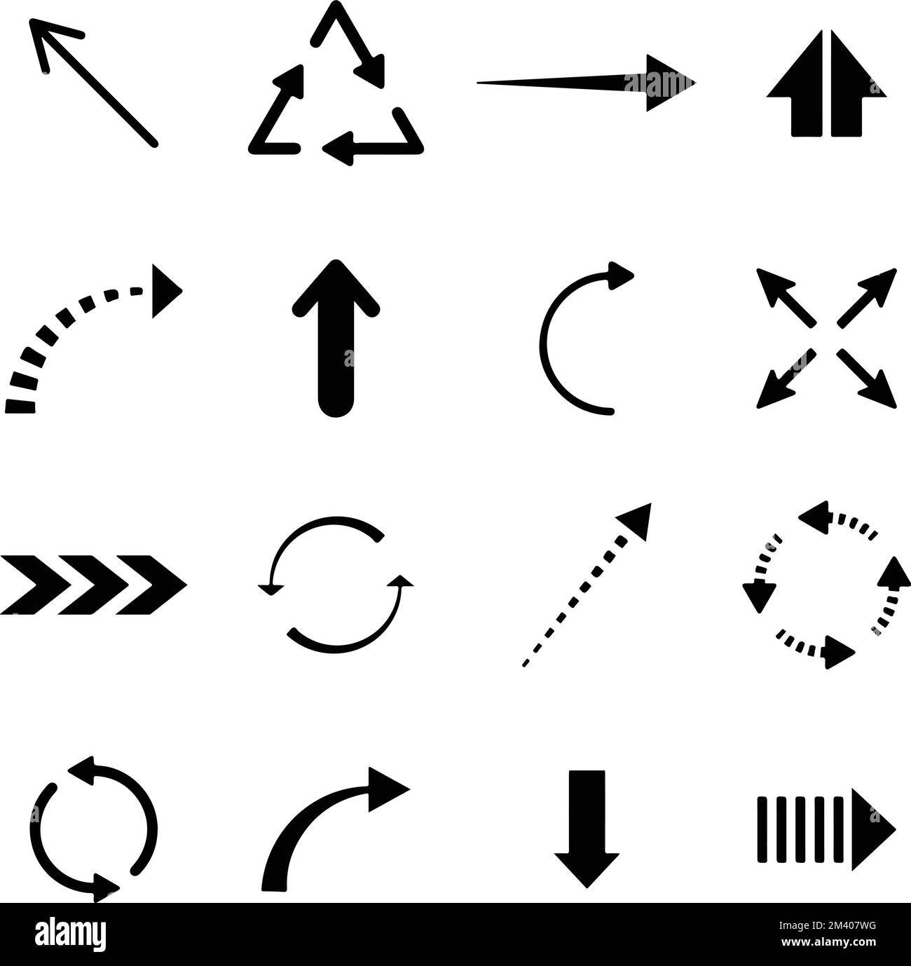 Set arrow symbol icon direction, position, indication sign Stencil, Arrow, angle, Computer Icons Arrow Stock Vector