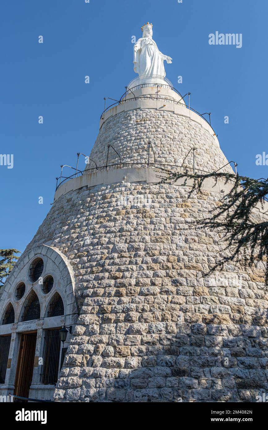 The statue of Virgin Mary in Harissa, Mount Lebanon Stock Photo Alamy