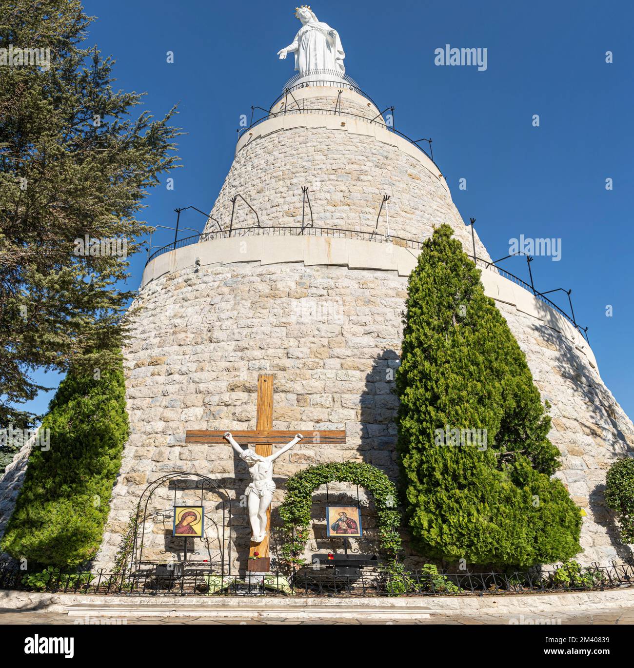 The statue of Virgin Mary in Harissa, Mount Lebanon Stock Photo Alamy