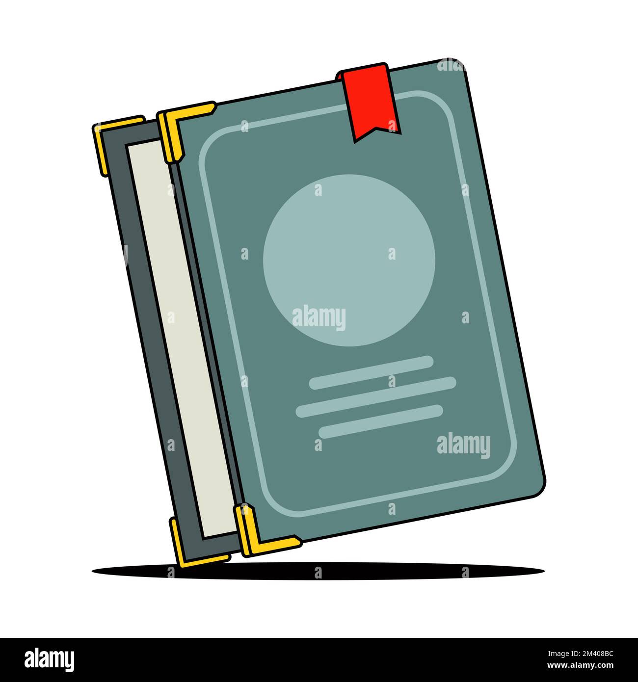 big book with blank cover. novelty book with a bookmark. flat vector