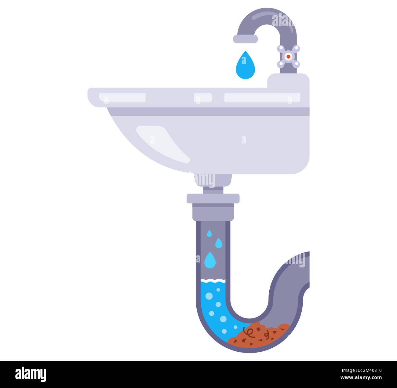 Blocked drain Stock Vector Images - Alamy