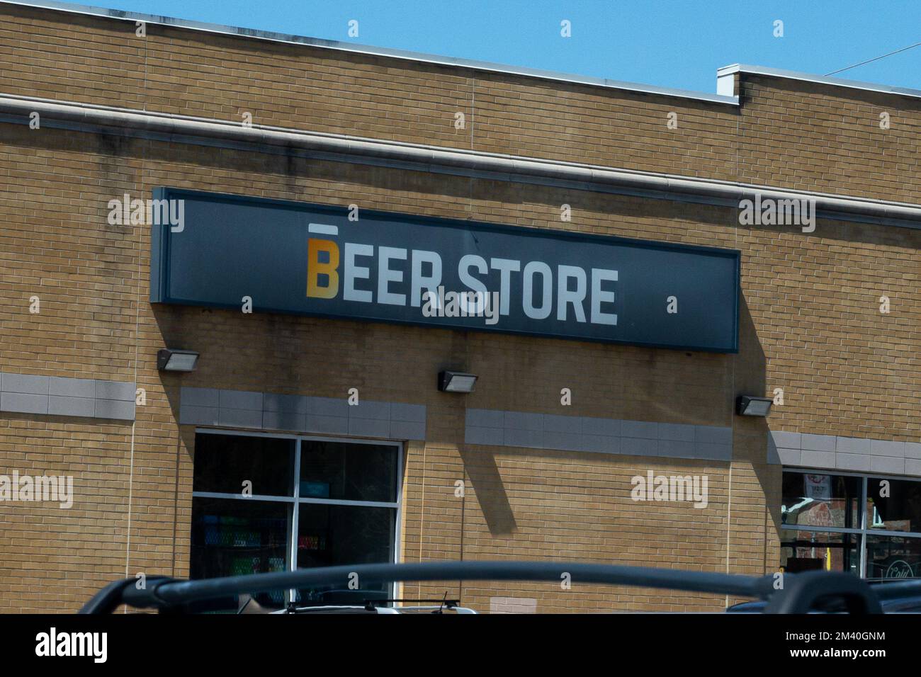 Toronto, ON, Canada December 17, 2022 View at the Storefront sign of