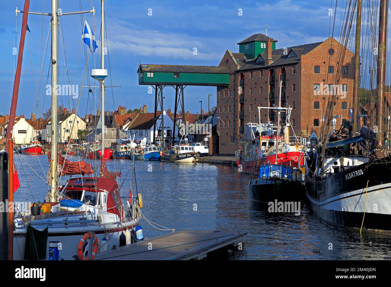 Wells next the Sea, Harbour, Boats, Town, Norfolk, England, UK Stock Photo