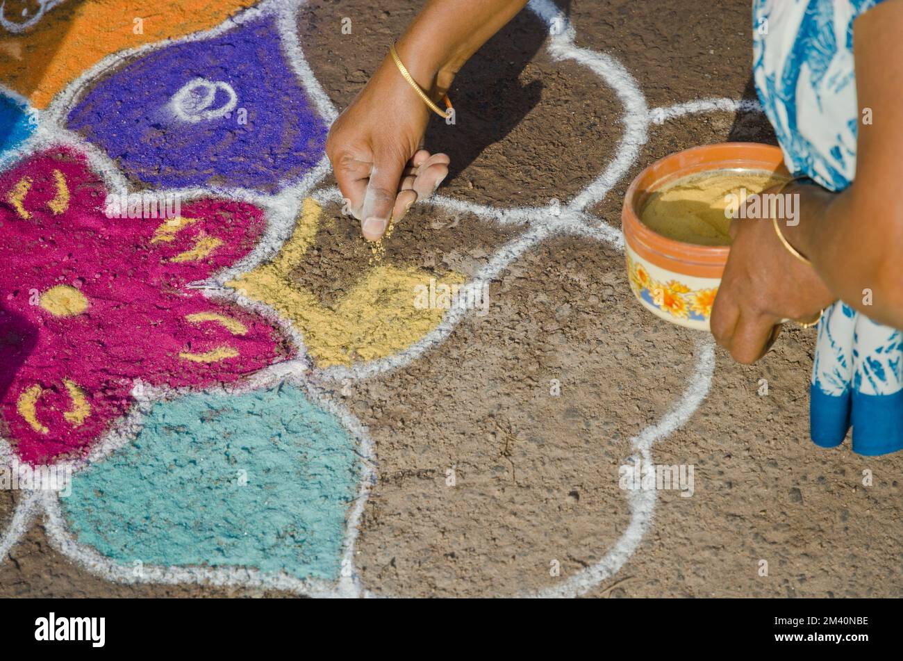 Rangoli are decorative sanddesigns made on floors of living rooms and ...