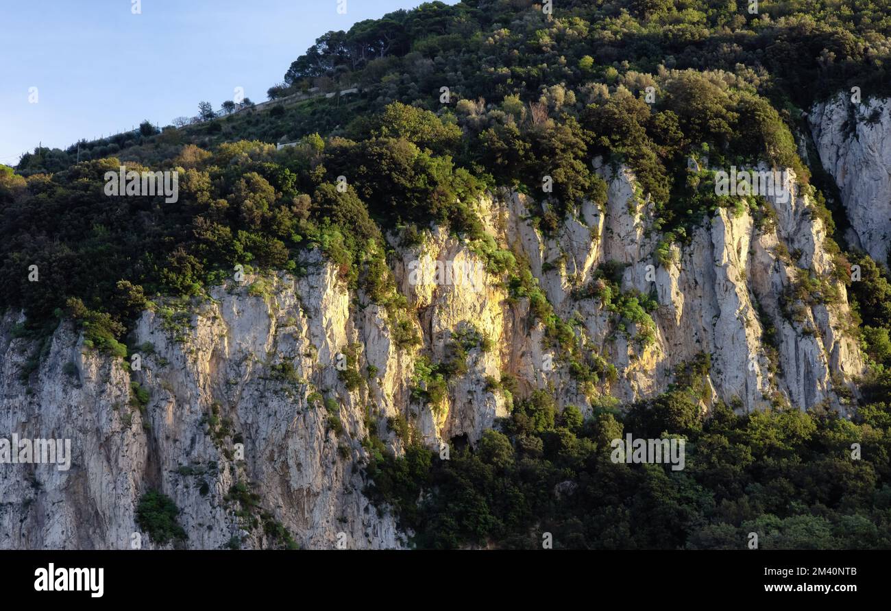 Rocky Mountain Nature Background. Capri Island, Italy Stock Photo