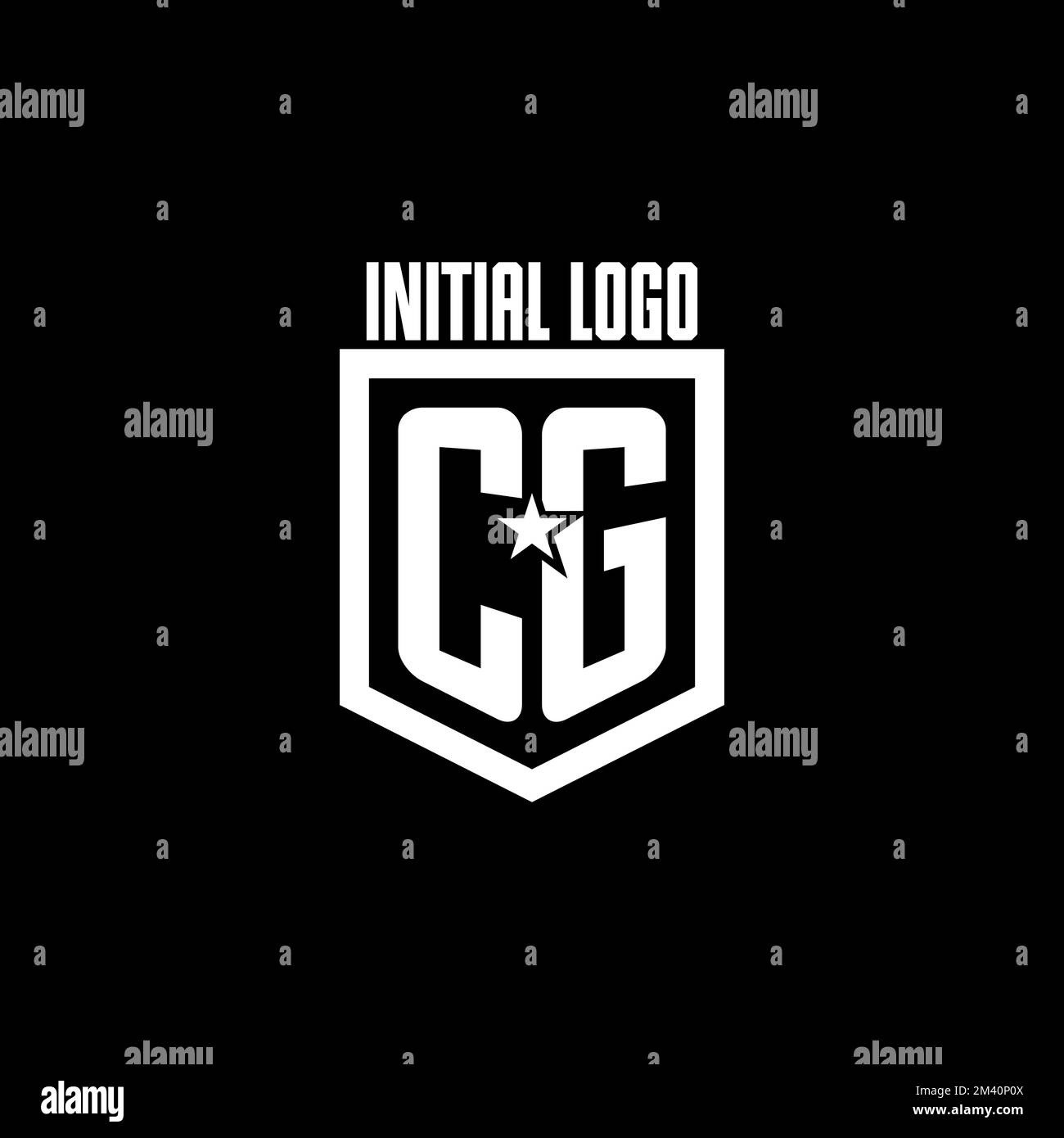 CG initial gaming logo with shield and star style design inspiration ...