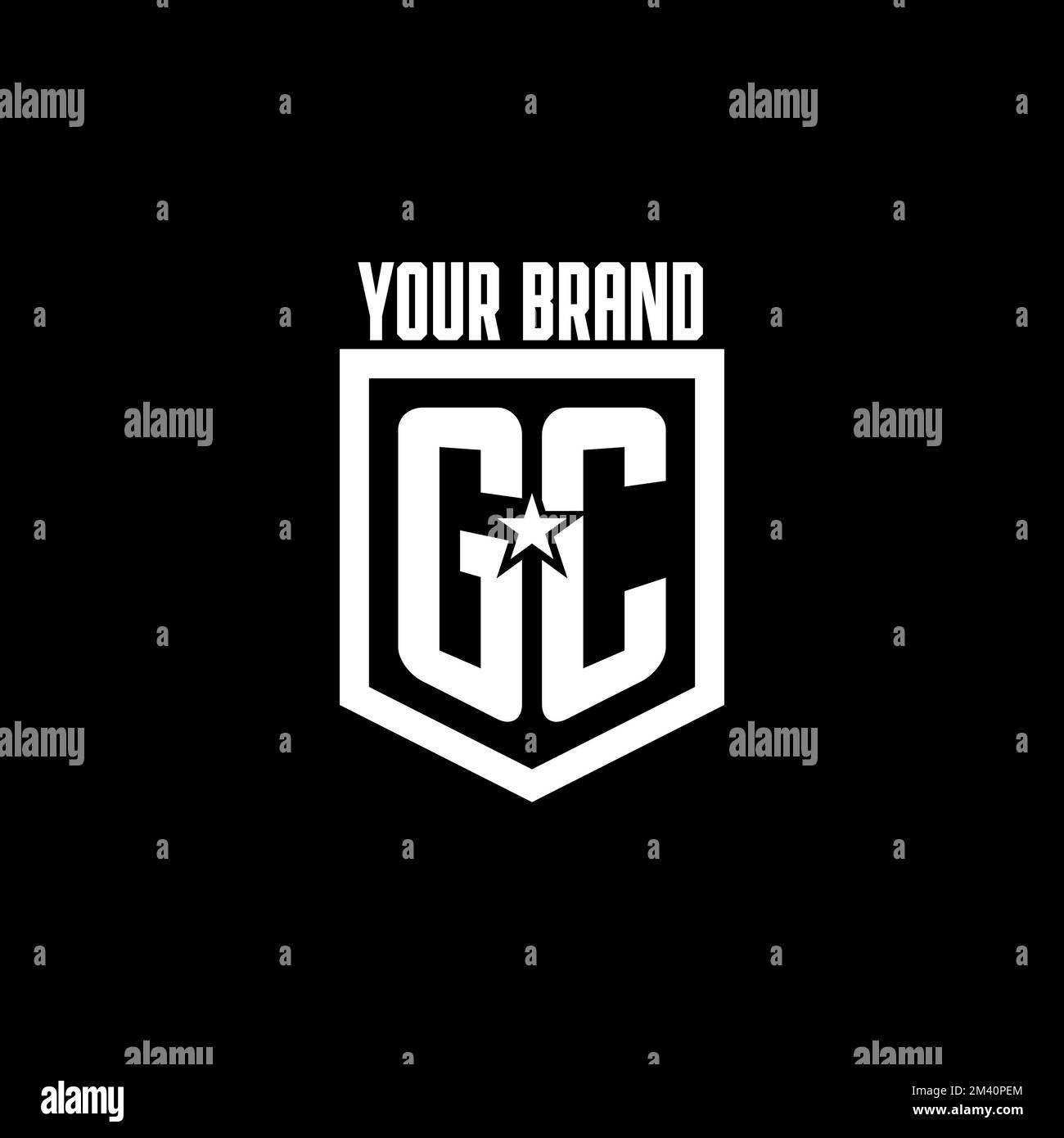 GC initial gaming logo with shield and star style design inspiration