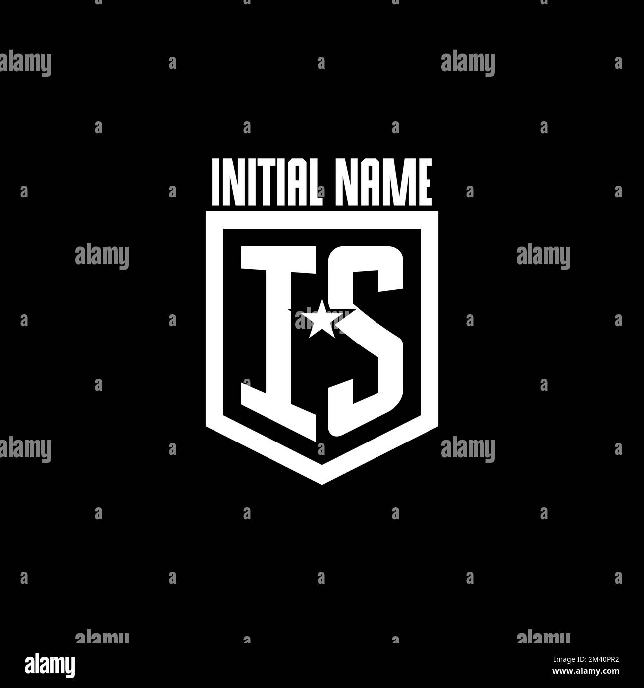 IS initial gaming logo with shield and star style design inspiration ...