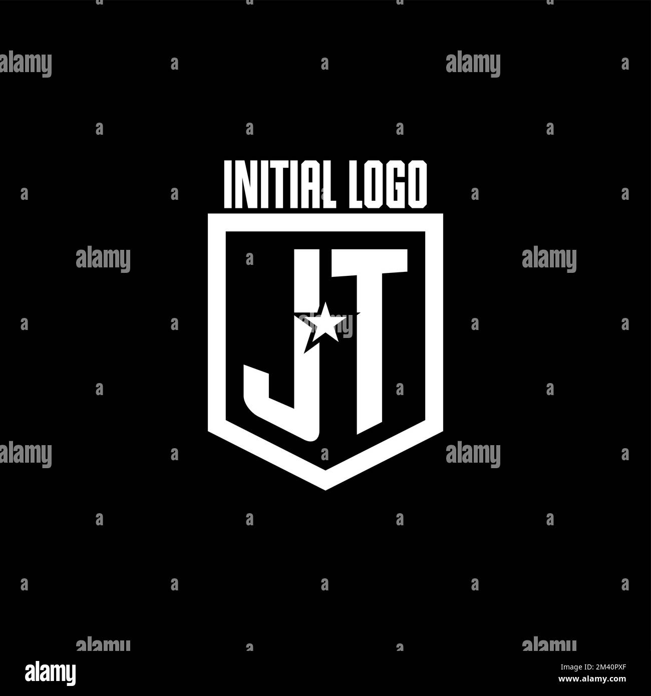 JT initial gaming logo with shield and star style design inspiration ...