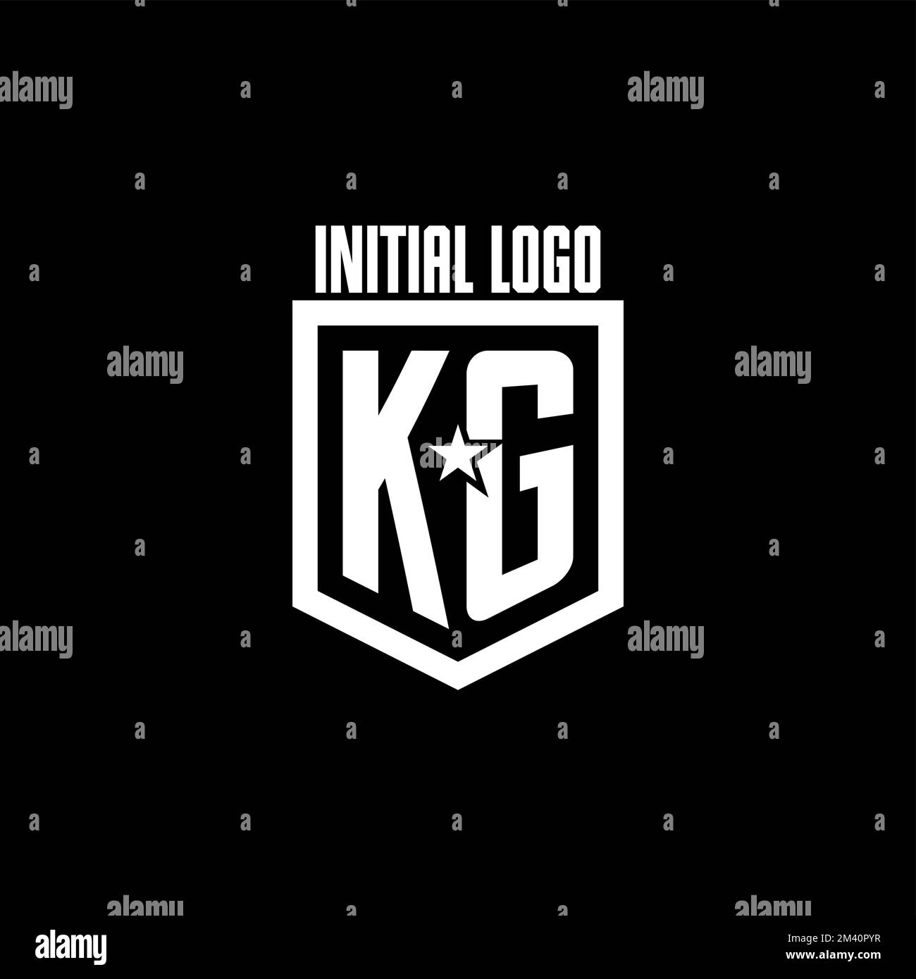 KG initial gaming logo with shield and star style design inspiration