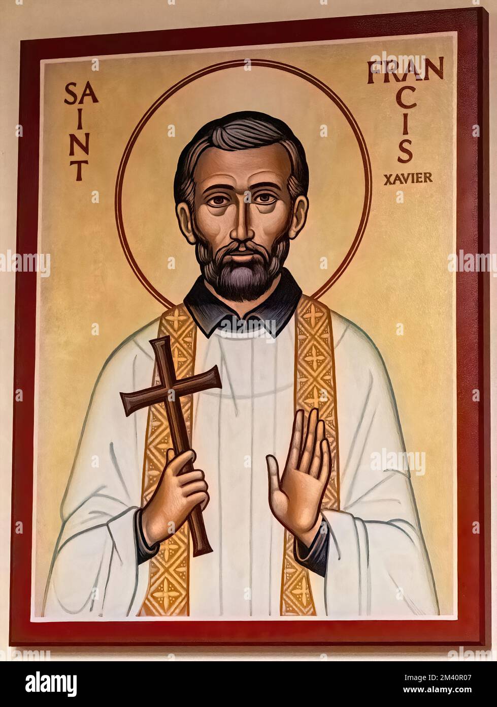 Icon of St. Francis Xavier, a Jesuit missionary priest, at St. Francis