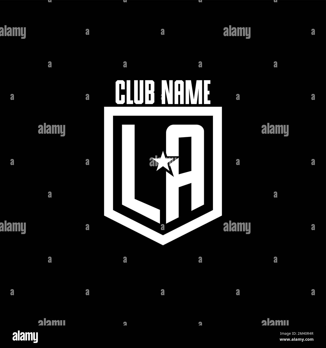 LA initial gaming logo with shield and star style design inspiration ...