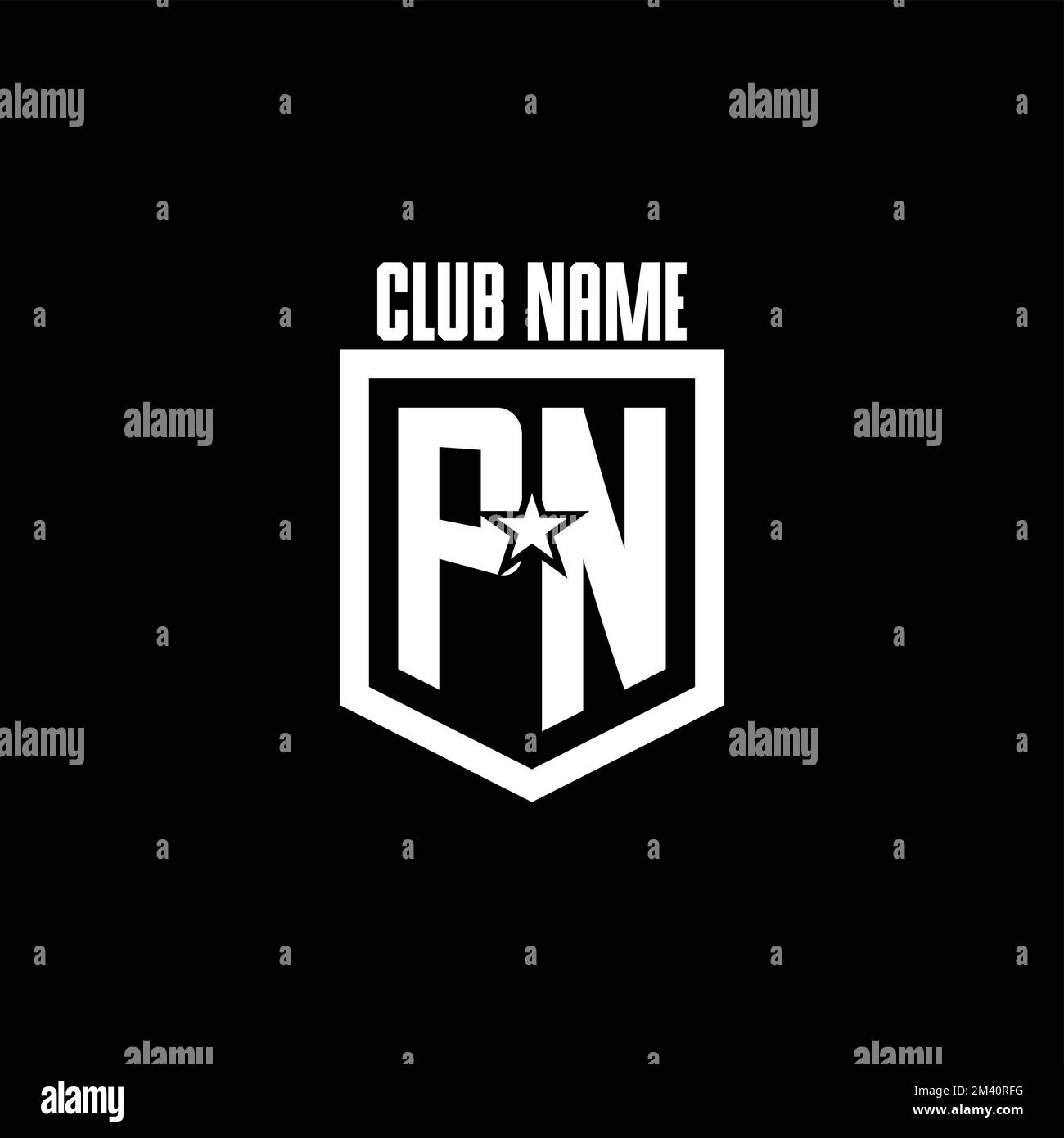 PN initial gaming logo with shield and star style design inspiration ...