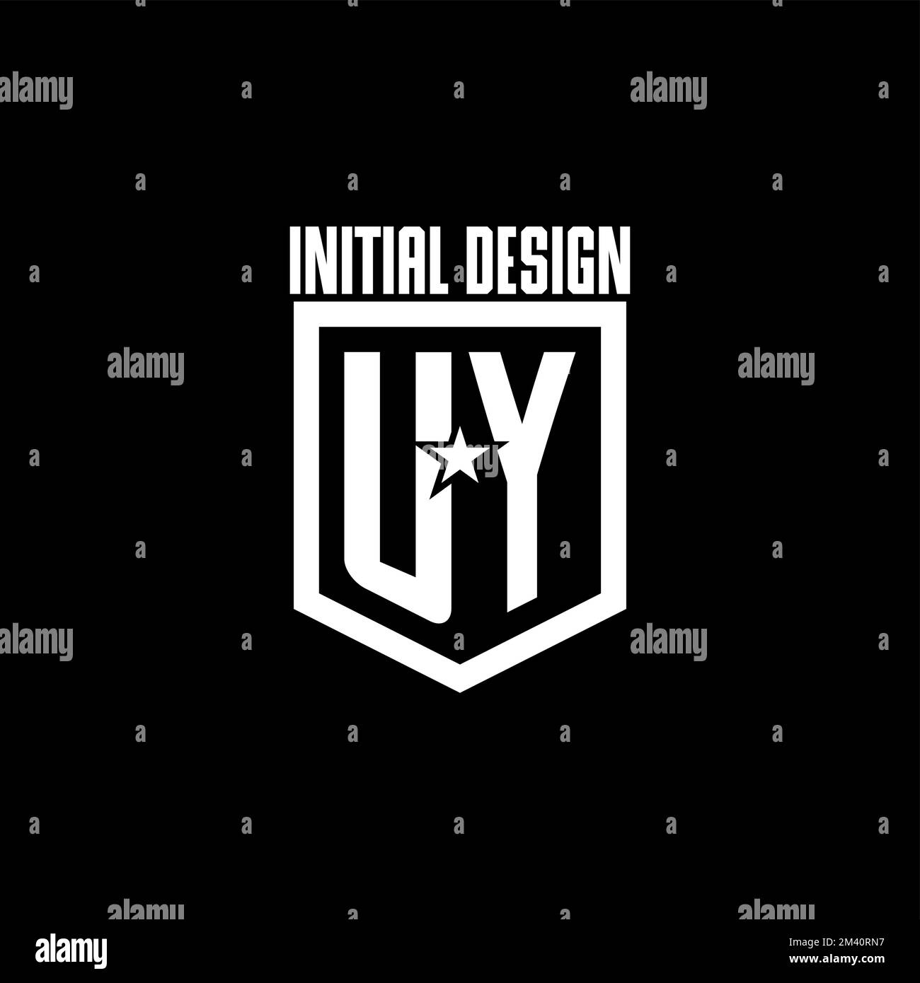UY initial gaming logo with shield and star style design inspiration ...