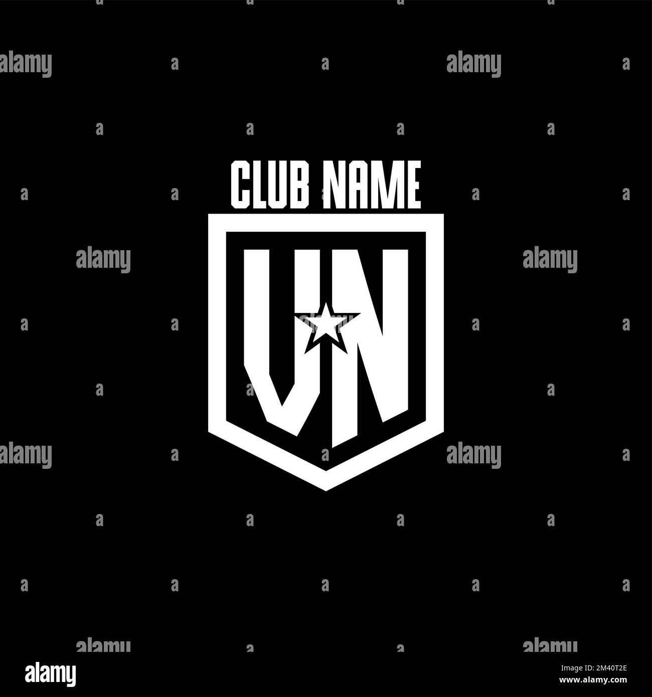 VN initial gaming logo with shield and star style design inspiration ...