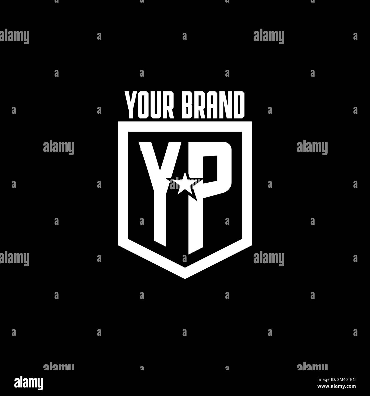 YP initial gaming logo with shield and star style design inspiration ...