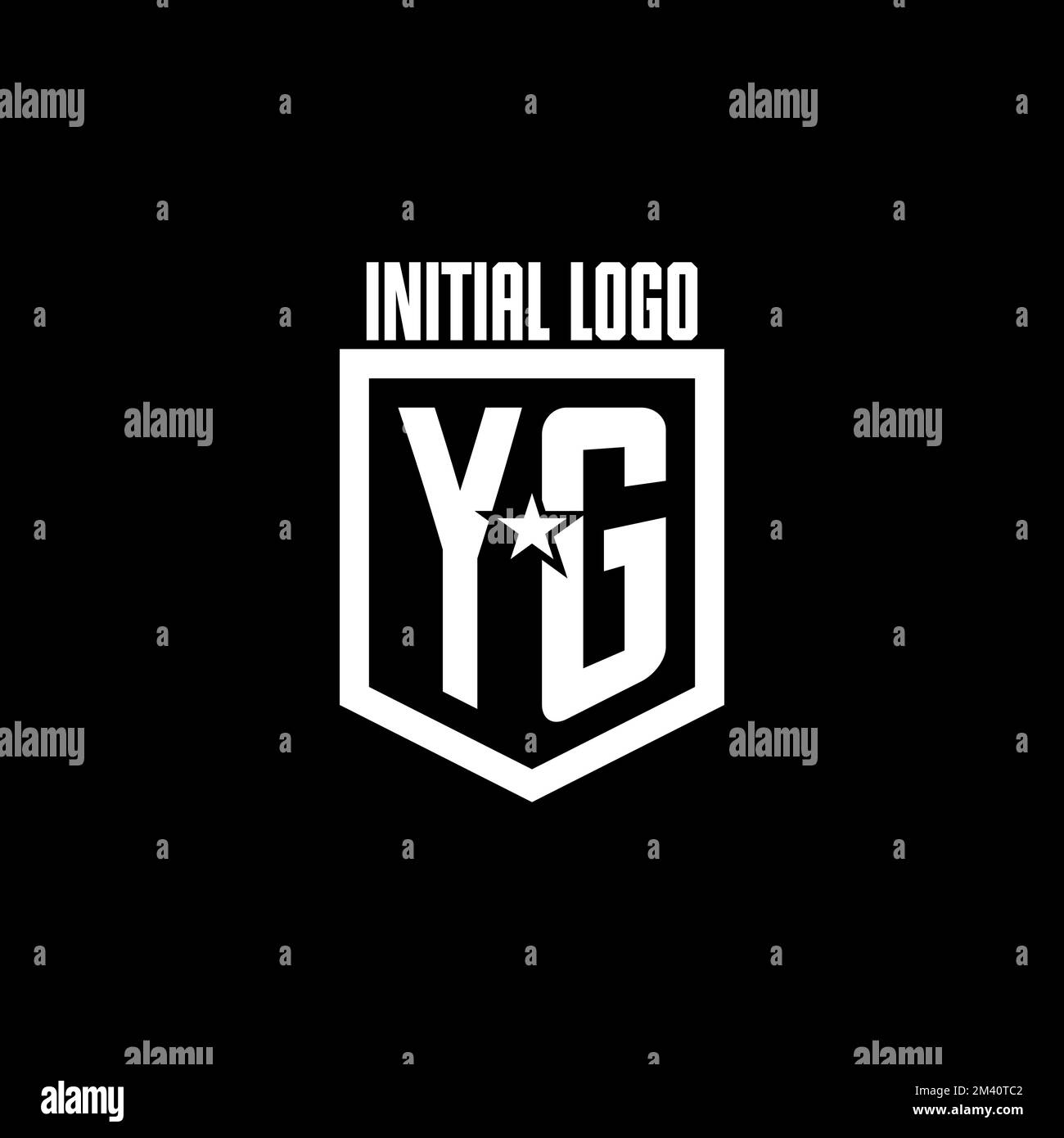 YG initial gaming logo with shield and star style design inspiration ...