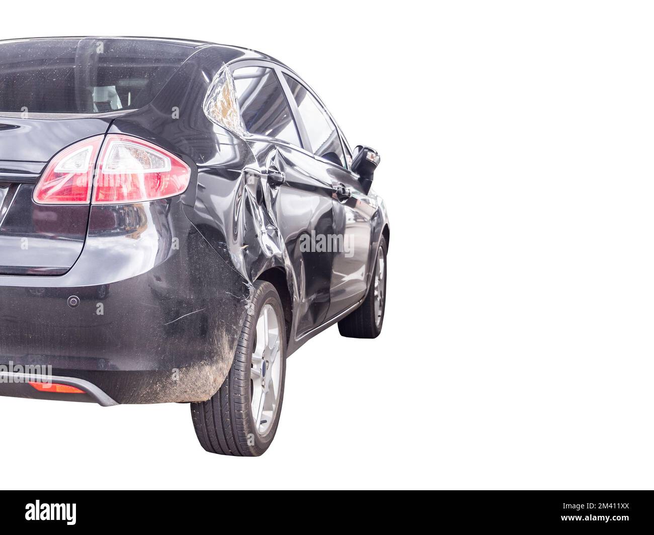 car crash damage accident isolated on white background Stock Photo - Alamy