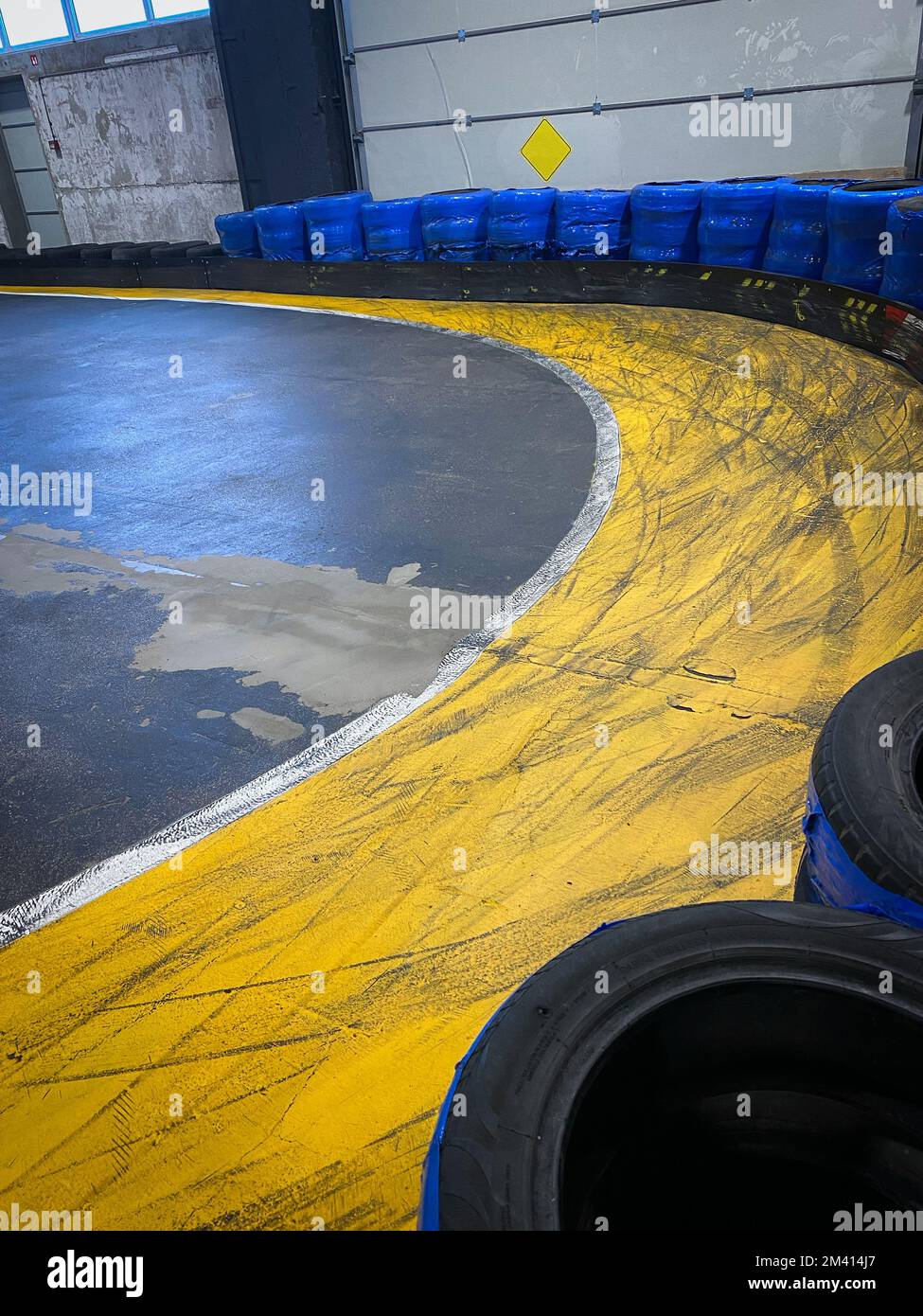 Tire marks on road. Race track, safety and security Stock Photo Alamy
