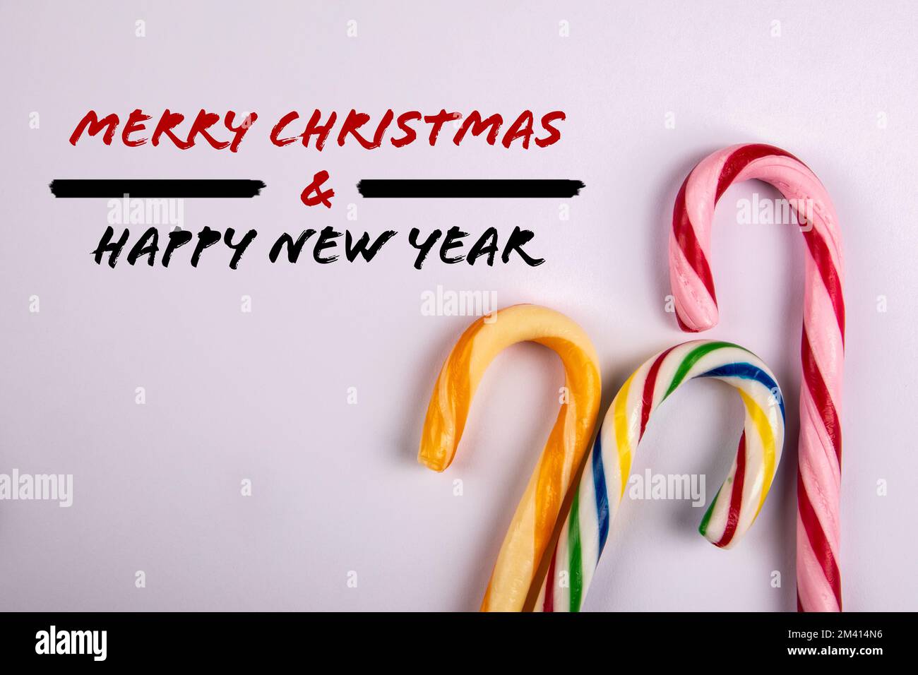 Merry Christmas and a happy New Year. Sweets on a white background. Stock Photo