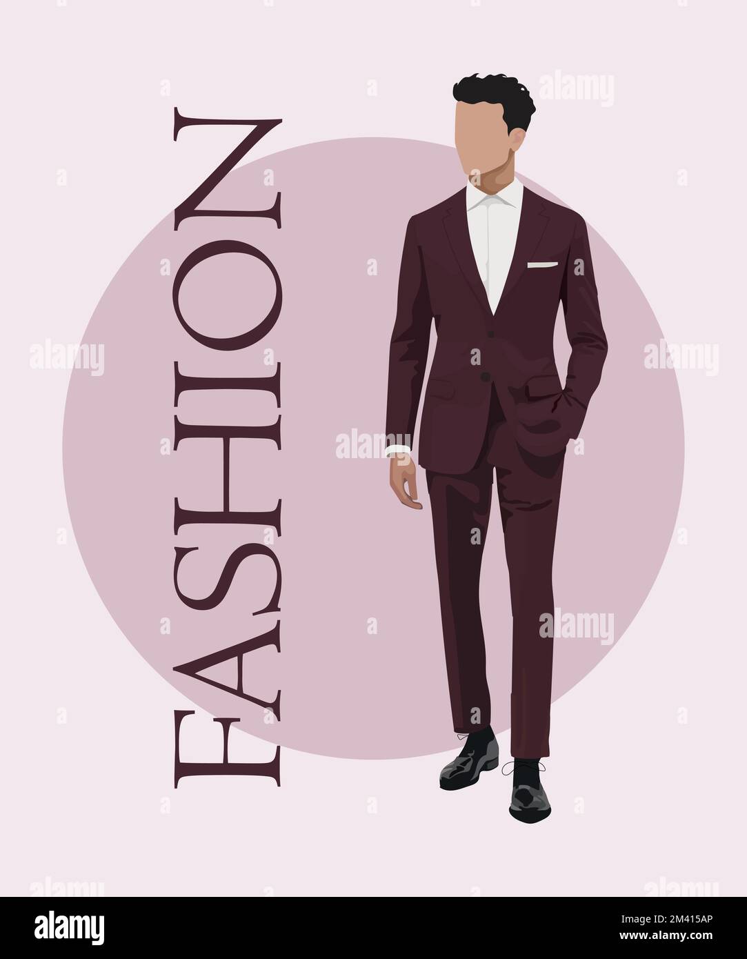Stylish man in a flat style on an interesting background with the ...