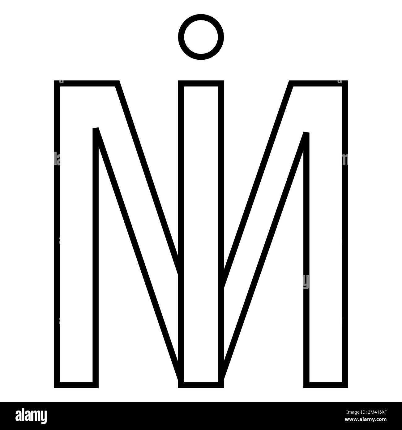 Logo sign im mi icon, nft interlaced letters i m Stock Vector