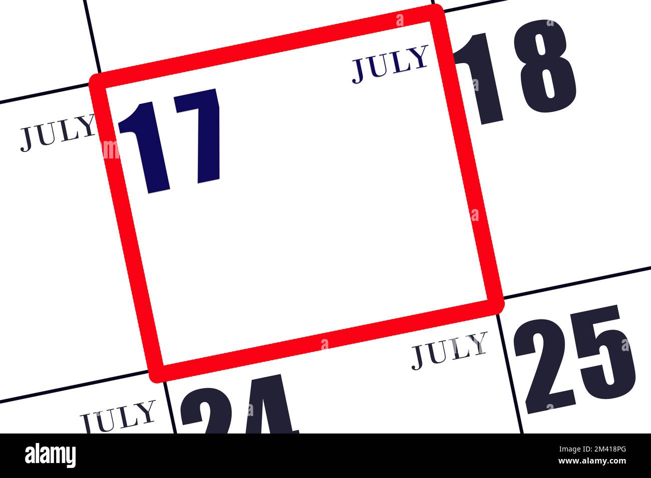 Calendar sheet july month in hi-res stock photography and images - Alamy