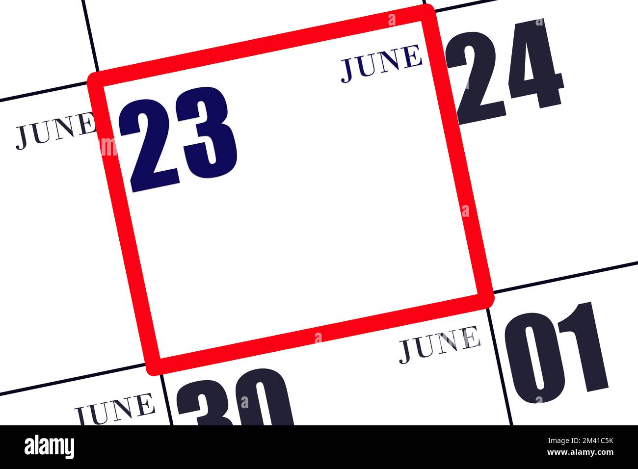 June 23 calendar Cut Out Stock Images & Pictures - Alamy