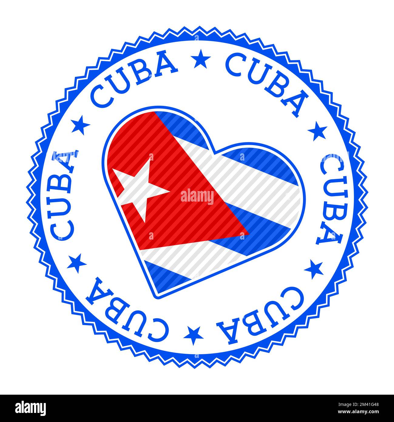 Cuba heart badge. Vector logo of Cuba cool Vector illustration. Stock Vector