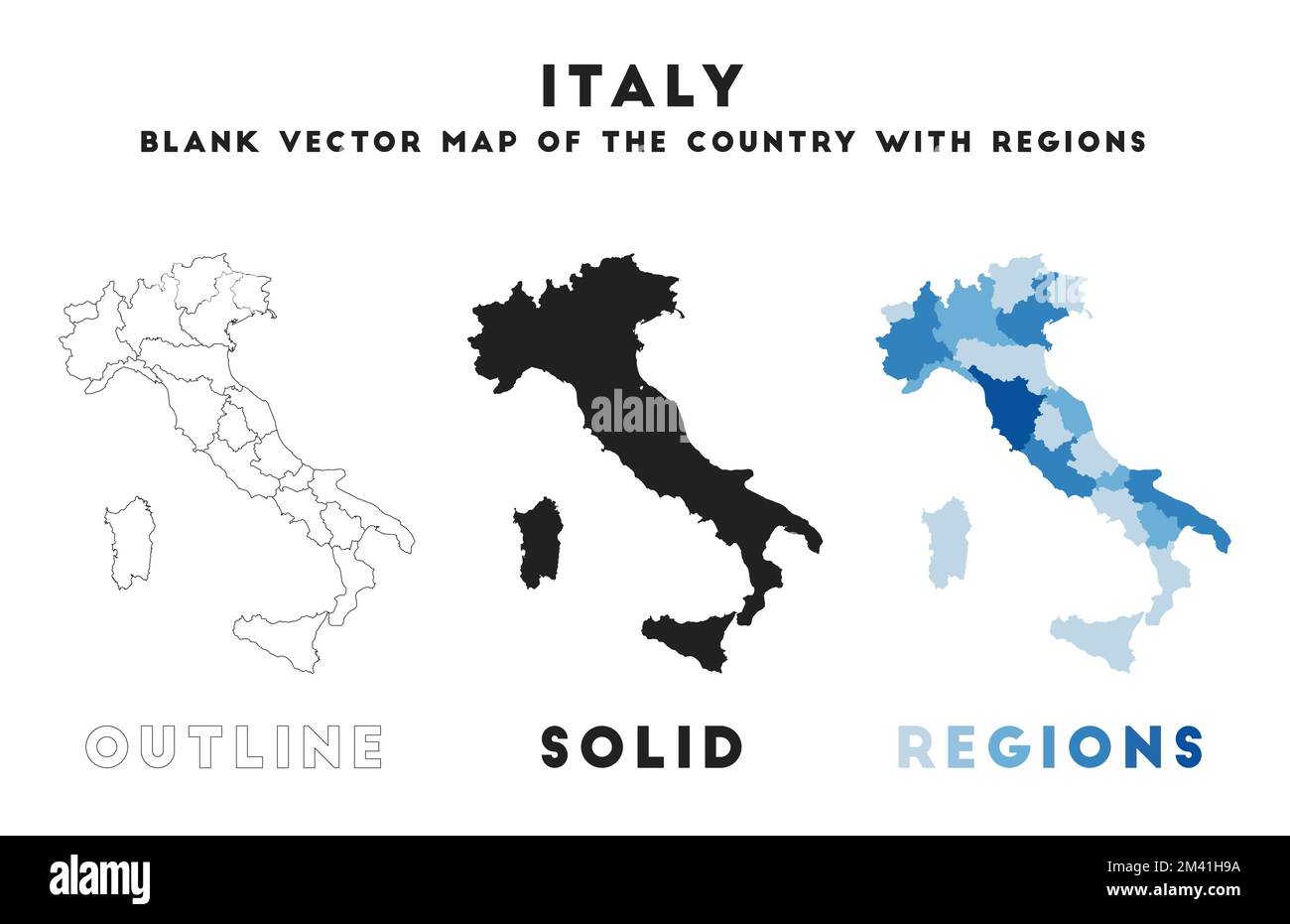 Italy map. Borders of Italy for your infographic. Vector country shape
