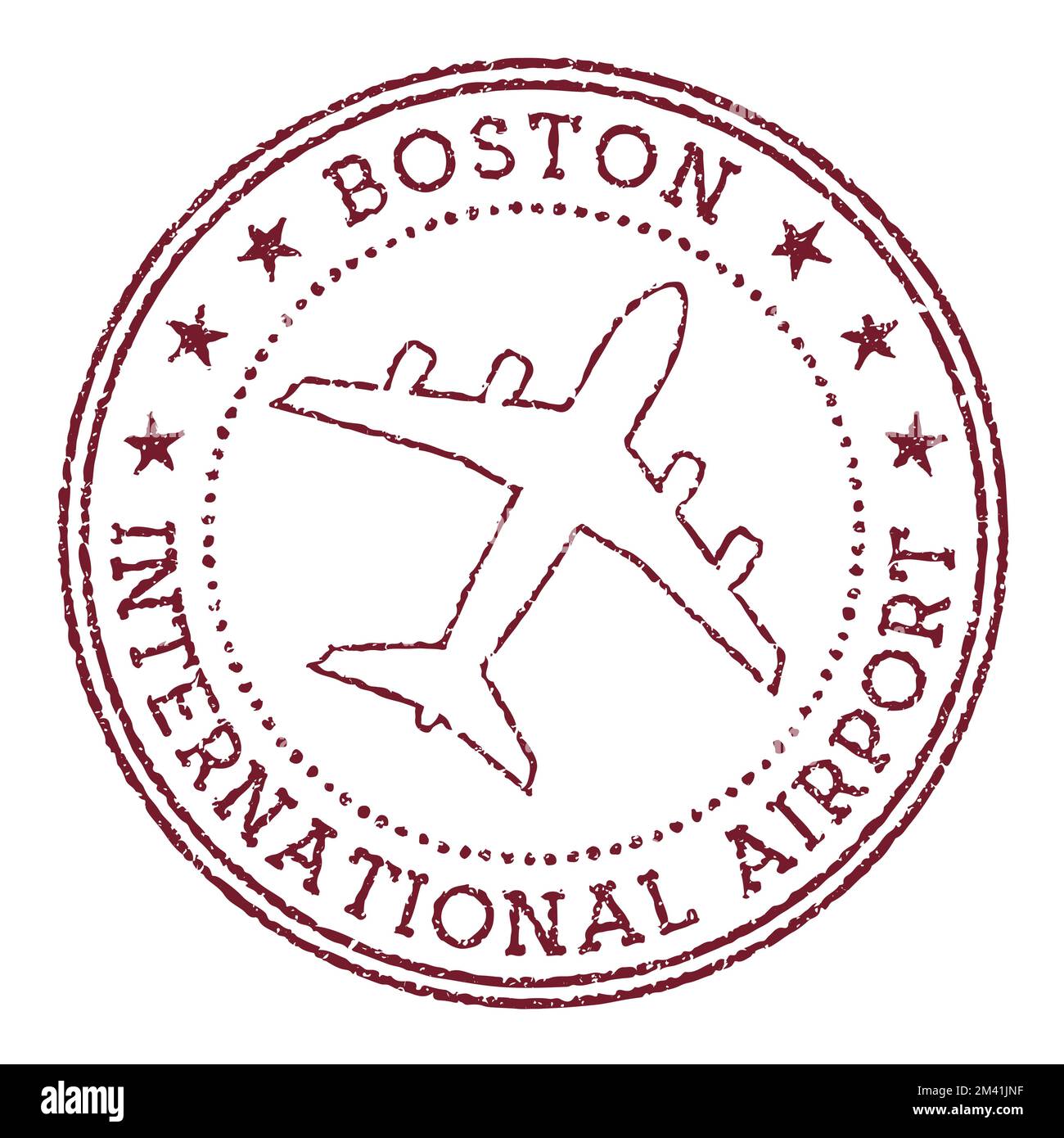 Boston International Airport stamp. Airport of Boston logo vector illustration. Stock Vector