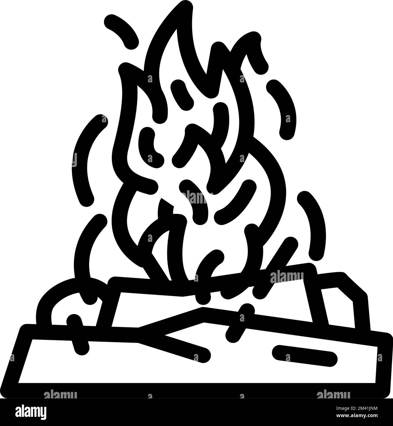 bonfire fire line icon vector illustration Stock Vector Image & Art - Alamy
