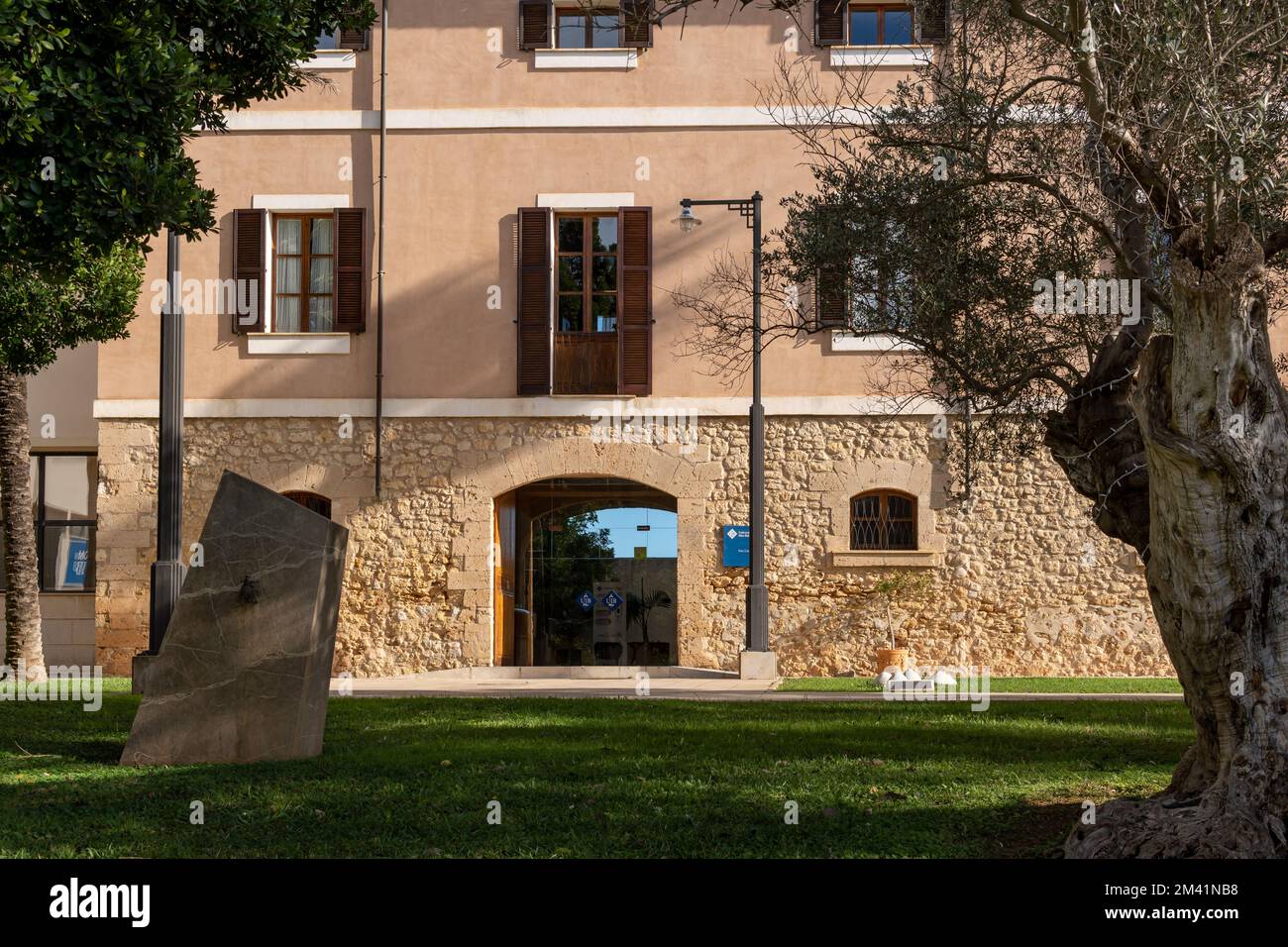Palma de Mallorca, Spain; december 15 2022: Main facade of the Rectorate, Son Lledo, of the University of the Balearic Islands, Uib, on a sunny mornin Stock Photo