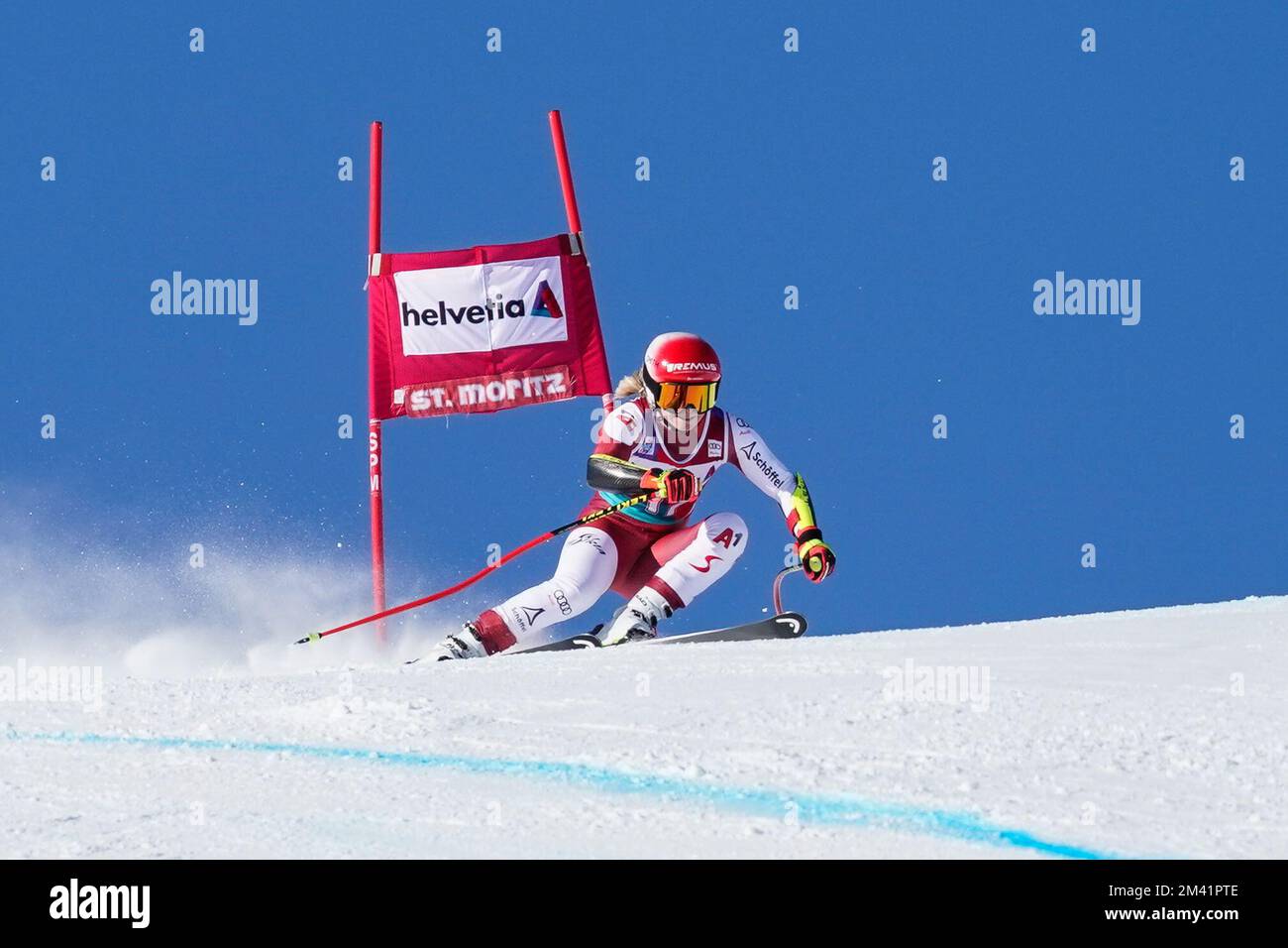 ST MORITZ, SWITZERLAND - DECEMBER 18: Ariane Raedler of Austria during ...