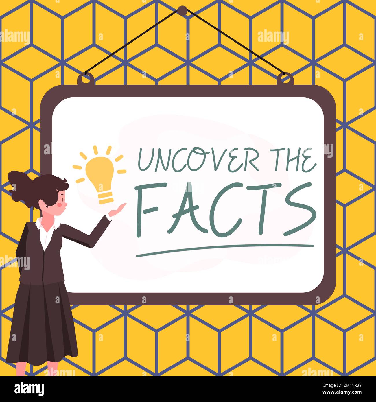 Hand writing sign Uncover The Facts. Business concept Find the truth ...