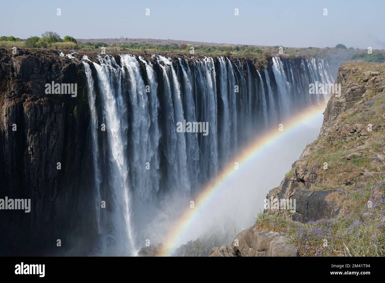 Rainbow at Victoria Falls Zimbabwe Stock Photo Alamy