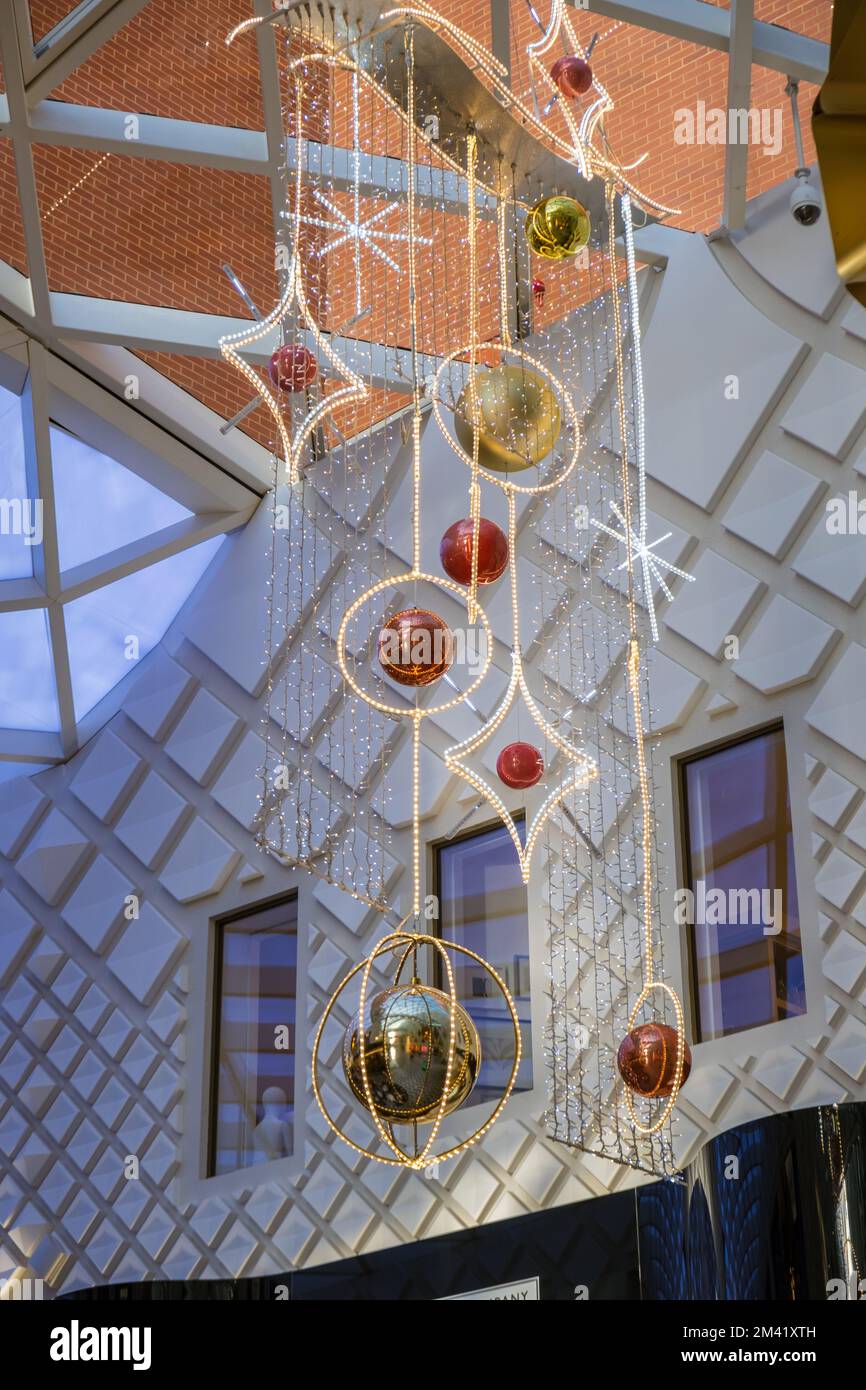 The Victoria Gate shopping mall with Christmas decorations in Leeds in
