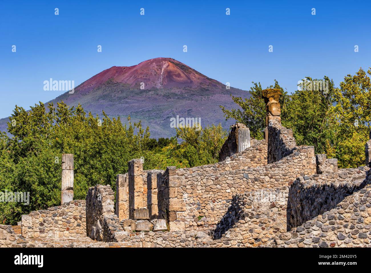 Mount Vesuvius And Ruins Of An Ancient Roman City Of Pompeii In Pompei Mount Vesuvius And Ruins Of An Ancient Roman City Of Pompeii In Pompei