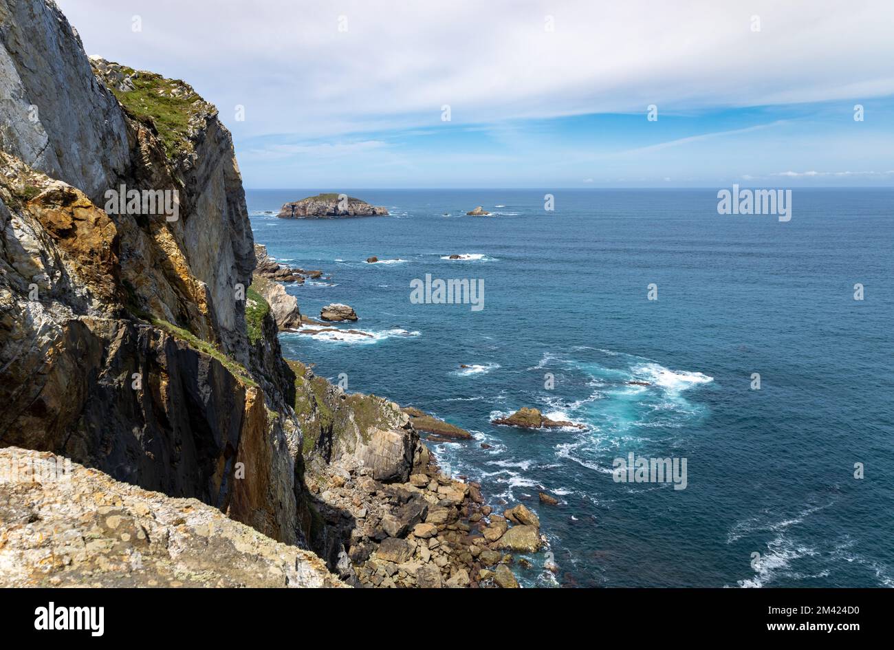 Cliffs in the north of Spain on the Cantabrian sea. Geographic accident ...