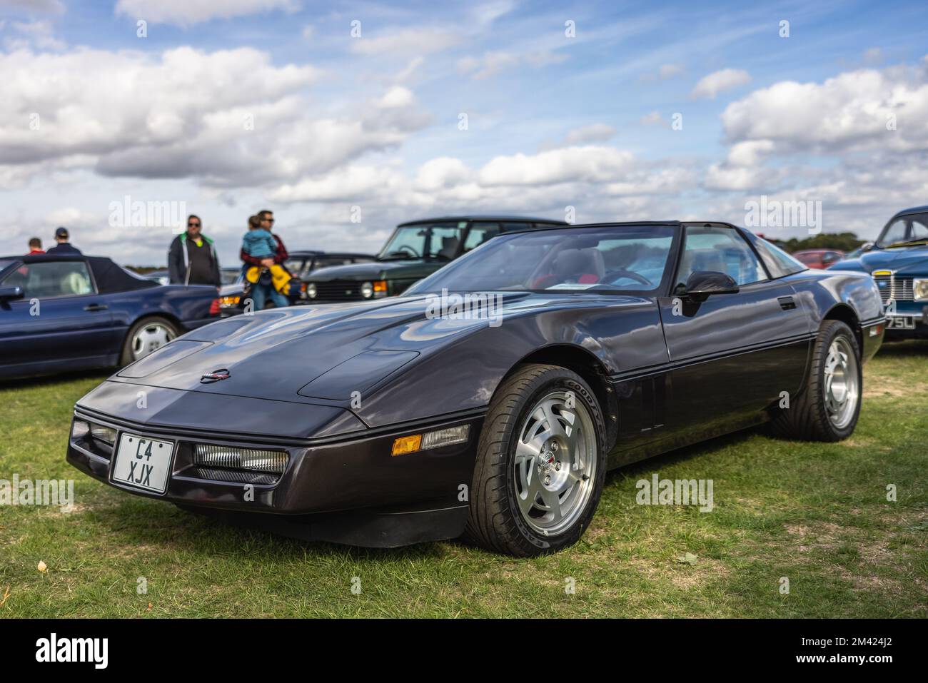 1990 Chevrolet Corvette ’C4 XJX’ on display at the October Scramble held at the Bicester Heritage Centre on the 9th October 2022. Stock Photo