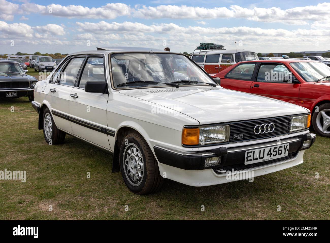 1983 Audi 80 ‘ELU456Y’ on display at the October Scramble held at the Bicester Heritage Centre on the 9th October 2022. Stock Photo